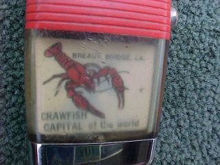 Vintage Scripto Vu Cigarette Lighter Slimline BREAUX BRIDGE LA Crawfish Capitol 4