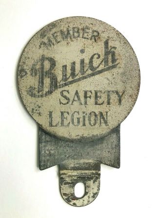 Vintage Auto License Plate Topper - Buick Safety Legion - 1920 