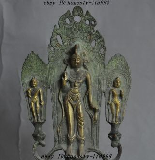 Old Tibet Buddhism pure bronze gild Tara Goddess Kwan - yin Guanyin Buddha Statue 2