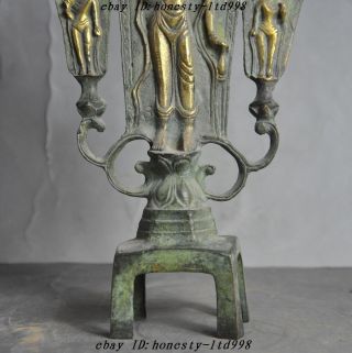 Old Tibet Buddhism pure bronze gild Tara Goddess Kwan - yin Guanyin Buddha Statue 3