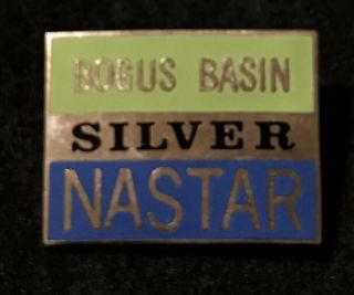 Bogus Basin Silver Nastar Skiing Ski Lapel Pin Idaho Resort Souvenir Travel