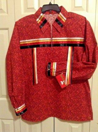 Native American Regalia Nakoda Made Traditional Custom Made Ribbon Shirt ©