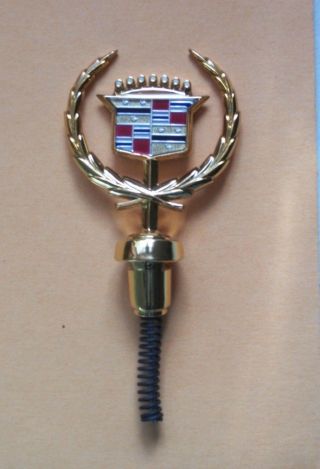 Gold Plated 1988 - 1991 Cadillac Eldorado Seville Hood Ornament Emblem Nos