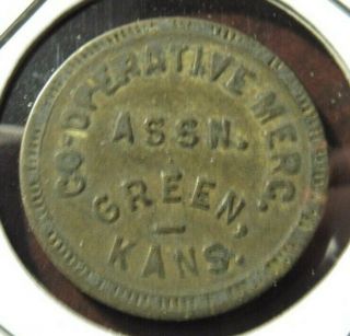 Very Old Co - Operative Merc.  Assn.  Green,  Ks 10c Trade Token - Kansas