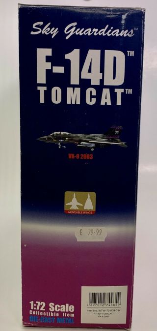 Sky Guardians F - 14D TOMCAT VX - 9 2003 1/72 Scale Die - Cast - 4