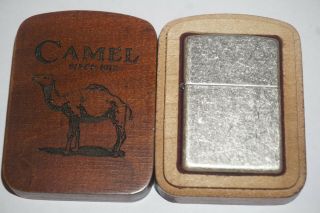 Antique Silver Plate Camel Zippo Lighter