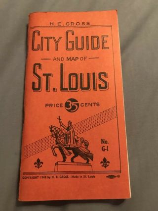 Vintage St.  Louis,  Mo. ,  City Guide Foldout Map 1948 This Week In St.  Louis Mag.