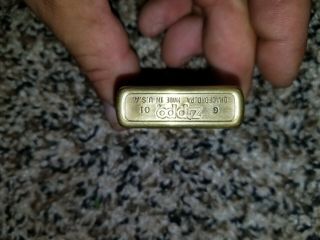 Zippo Lighter Solid Brass Vintage Rare,  Great Shape No Nick 