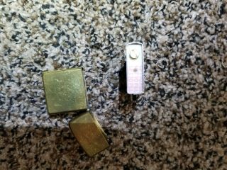 Zippo Lighter Solid BRASS Vintage Rare,  great shape no Nick ' s,  insert 5
