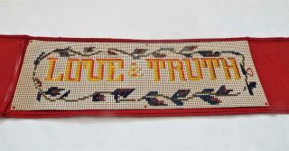 Antique Victorian Bookmark Love And Truth Punched Card Cross Stitch Bookmark
