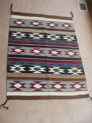 Contemporary Navajo Indian Blanket Rug 41 " By 32 "