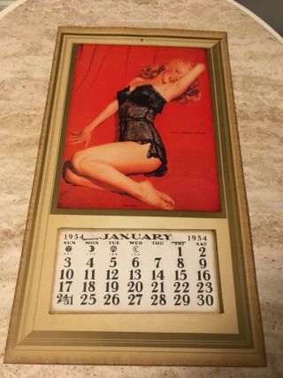 Vintage 1954 Marilyn Monroe Calendar Golden Dreams Black Lingerie Near Cond