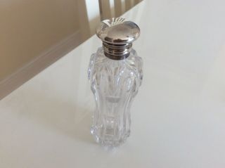 Fine Antique Silver 19th Century Glass Perfume/scent Bottle.
