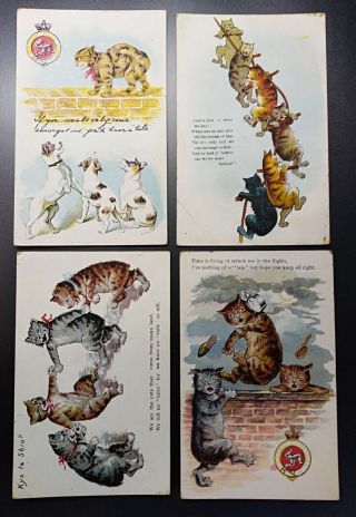 Postcards,  By Subject,  Novelty Cats X 4,  &,  1431