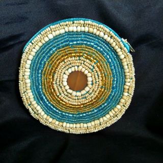 Huichol Handwomen Coin Bag Purse Handmade Indigenous Peyote 5 " Chaquira