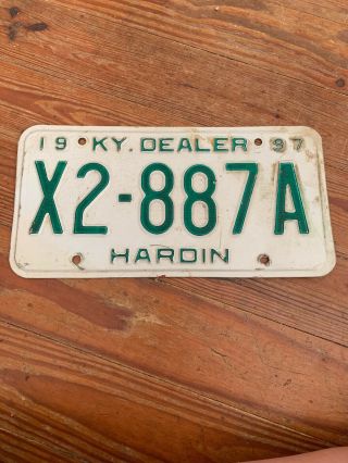 Vintage 1997 Kentucky / Hardin County License Plate X2 - 887a