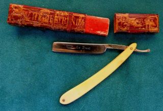 Antique C.  V.  Heljestrand Straight Razor With Le Duc On Blade - Case