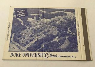 Vintage Matchbook Cover Matchcover 40 Strike Duke University Stores Durham Nc