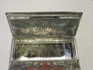Vintage Twin Oaks Tobacco Tin,  Humidor,  Metal,  (VEX) 6