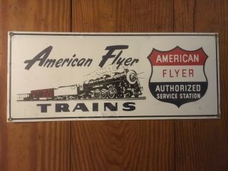American Flyer Trains Porcelain Metal Sign Advertising 18” X 7.  5”
