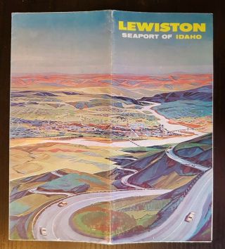 Lewiston Seaport Of Idaho Vintage Fold Out Travel Brochure Illustrated,  Photos