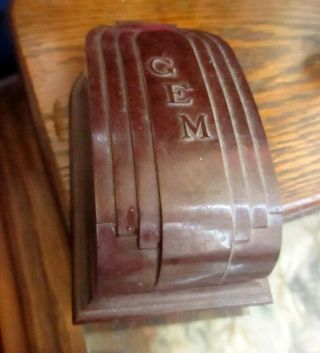 Vintage Gem Micromatic Safety Razor Brown Art Deco Bakelite Case Only 1938