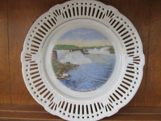Niagara Falls Souvenir Plate - With Lace Edge Canadian View