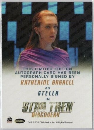 Katherine Barrell as Stella - Auto Card - Star Trek Discovery Season One 2