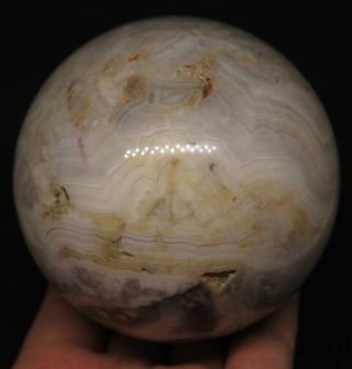 80mm 1lb 8.  7oz Natural Crazy Lace Agate Crystal Sphere Ball