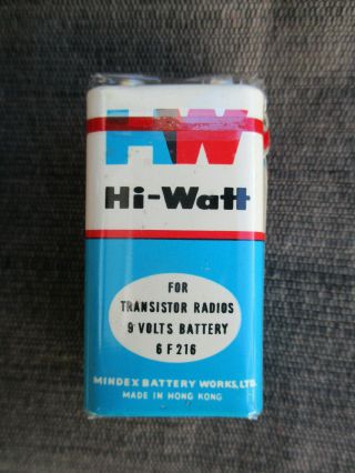 Vintage 1970s Hi - Watt Mindex 9 Volt 6 F 216 Transistor Radio Battery