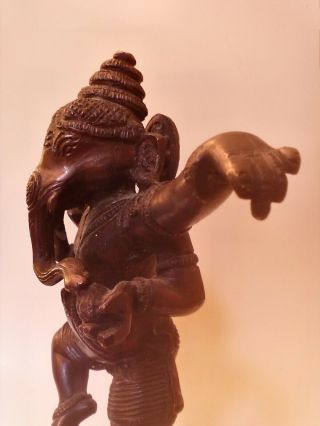 Vintage Bronze Hindu God Diety Ganesh Ganesha Figurine Statue,  8.  5 