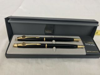 Parker Insignia Santa Fe Railroad Pen Pencil Set Black Gold Box