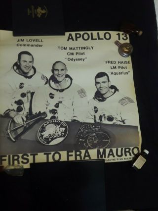 Orig Poster 1970 Apollo 13 Failed Moon Landing Success Return Lovell Haise