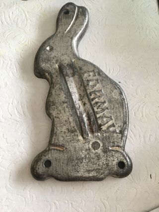 Antique Format Bunny Rabbit Cookie Cutter Primitive Tin Metal Rare