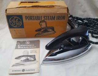 Vintage Ge General Electric Portable Steam Iron Cat.  No F29 & Orignal Box