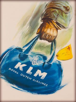 Klm Royal Dutch Airlines Holland Netherlands Vintage Travel Advertisement Poster