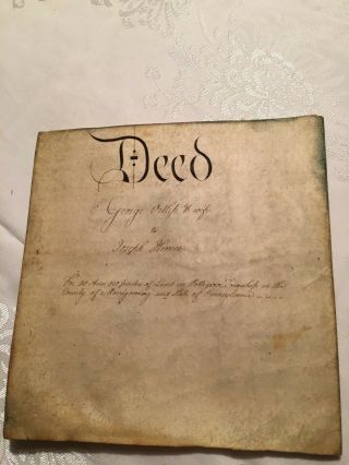 Antique Indenture On Parchment.  Pottsgrove.  Montgomery County,  Pa 1812