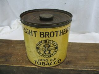 Antique Vintage Eight Brothers Long Cut Tobacco Tin