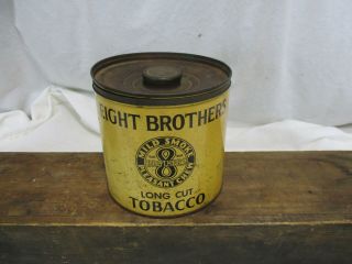 Antique VINTAGE EIGHT BROTHERS LONG CUT TOBACCO TIN 8