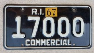 1967 Rhode Island Commercial License Plate 17000 Unique Number