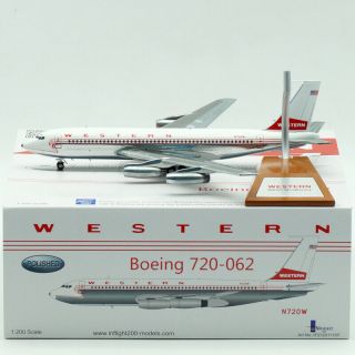 Inflight 1:200 Western Airlines Boeing 720 Diecast Aircarft Model N720w