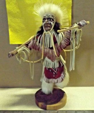 Native American Hopi " Hoop Dancer " Kachina Figure 12 " Tall Euc