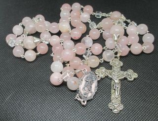 Gorgeous Rose Quartz 10&14mm,  Our Lady Undoer Of Knots Handmade Catholic Rosary