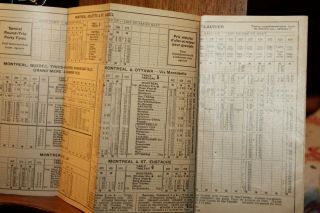 Antique Sept 26 1937 Canadian Pacific Railway Lines Schedule Montreal 4