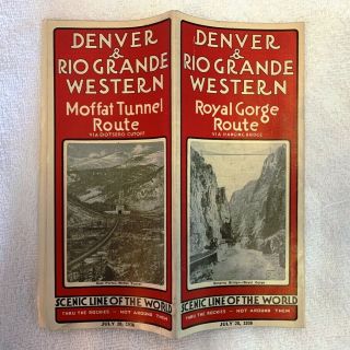 1936 Denver & Rio Grande Western Railroad Time Tables,  The Royal Gorge Route