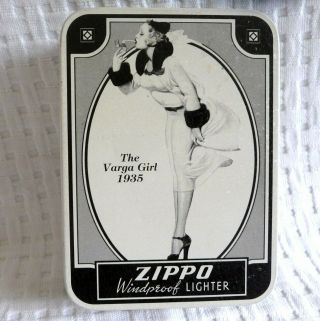 Zippo Lighter The Varga Girl 1935 In Tin Box Pin Up Cheesecake