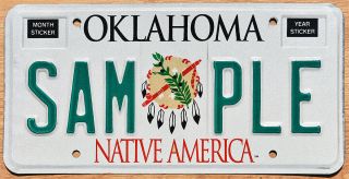 1994 Oklahoma Sample License Plate - Sam Ple