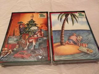 Two Boxes Of Gary Larson Far Side Christmas Cards - -