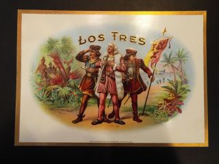 Los Tres Vintage Cigar Box Label