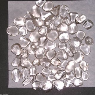 Quartz Clear A Grade Mini - Sm Tumbled 1/2 Lb Bulk Stones Icy,  1/2 - 3/4 Inch Long